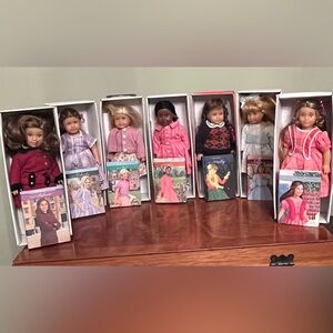 Set of Seven Mini American Girl Dolls Classic Doll Set with Books